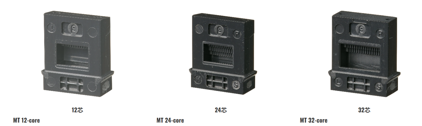 Examples of 12-core, 24-core, and 32-core MT ferrules